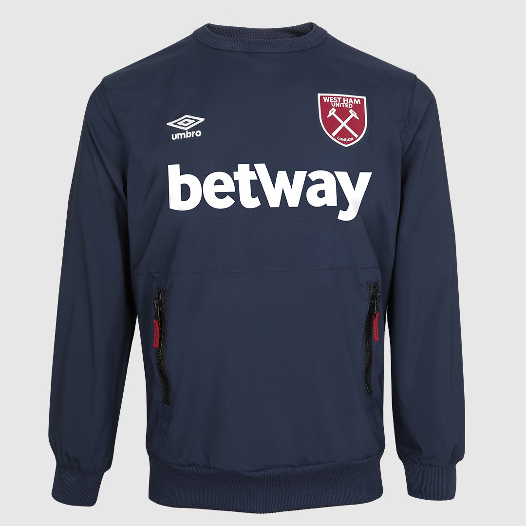 Dark Navy Umbro Football West Ham Utd 22/23 Travel Sweat Top Sweats | CA-86312