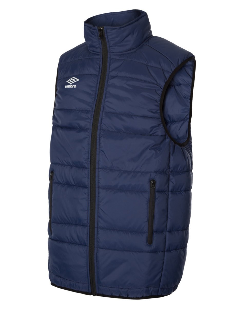 Dark Navy / White Kids\' Umbro Club Essential Gilet Junior Jackets | CA-66868