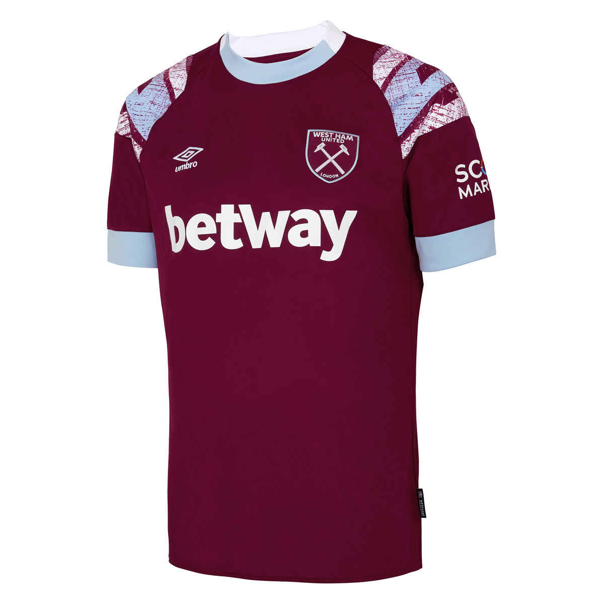 Dark Red / Blue Umbro Football West Ham Utd 22/23 Home Jersey Jersey | CA-11632