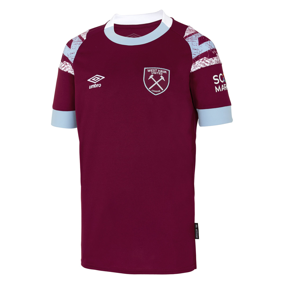 Dark Red / Blue Umbro Football West Ham Utd 22/23 Home Jersey Jersey | CA-54948