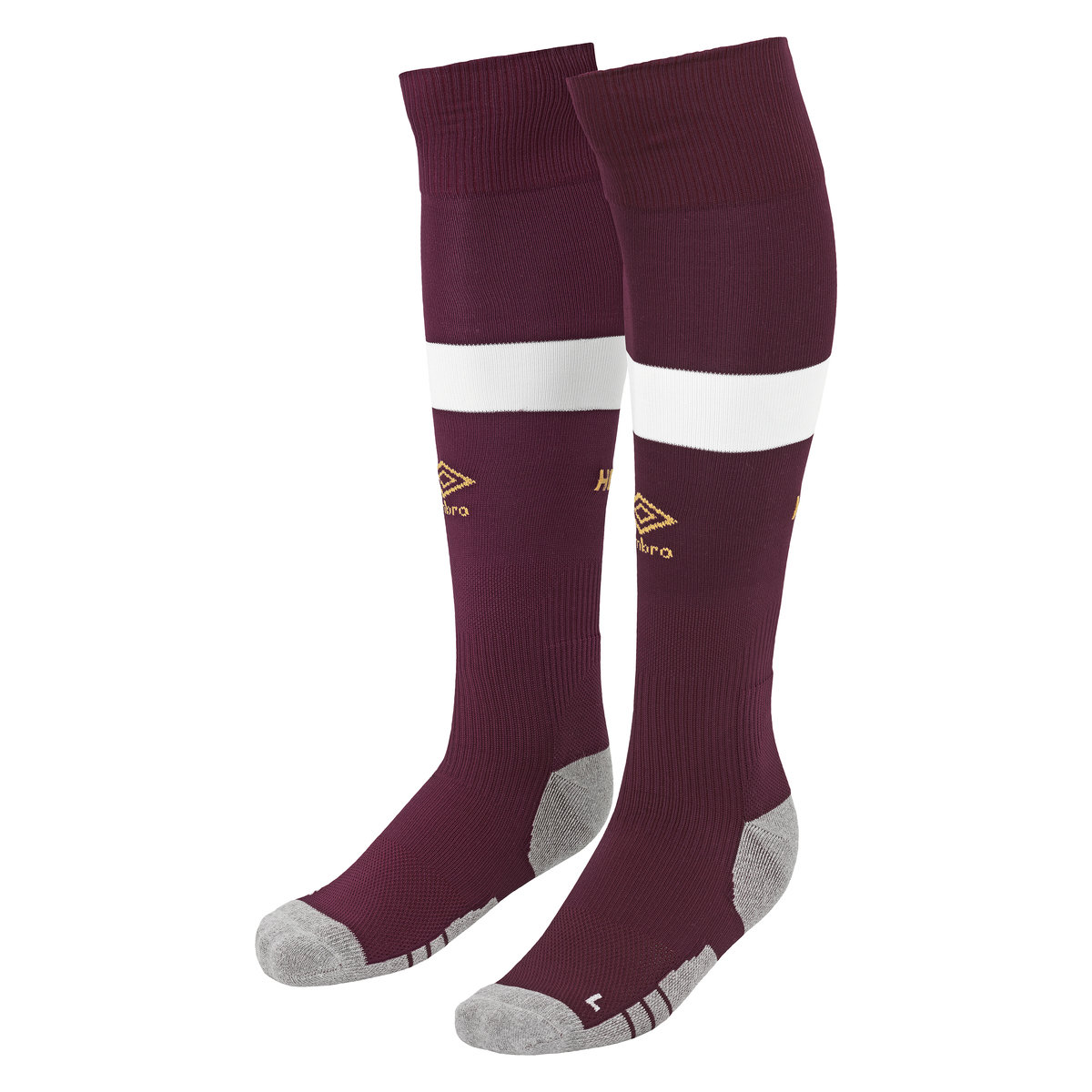 Dark Red Umbro Football Heart Of Midlothian F.c. 22/23 Home Sock Socks | CA-43330