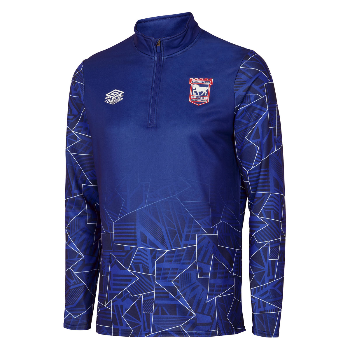 Deep Blue / White Umbro Football Ipswich Town 22/23 Warm Up Half Zip Top Tops | CA-36573