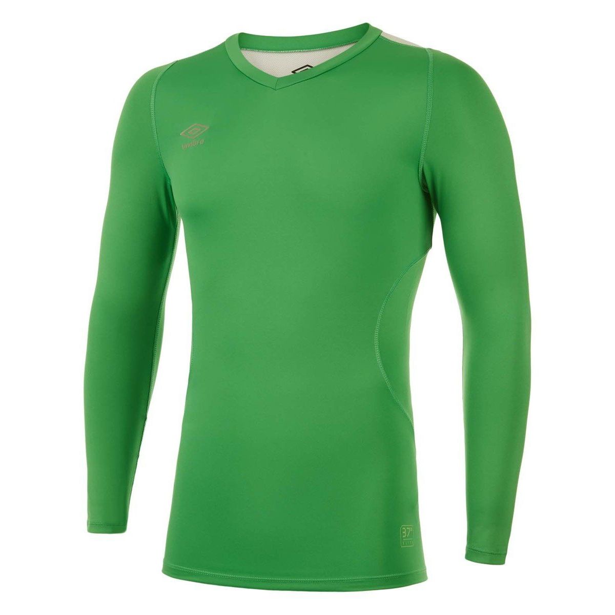 Green Men\'s Umbro Elite V Neck Baselayer LS Baselayers | CA-15045