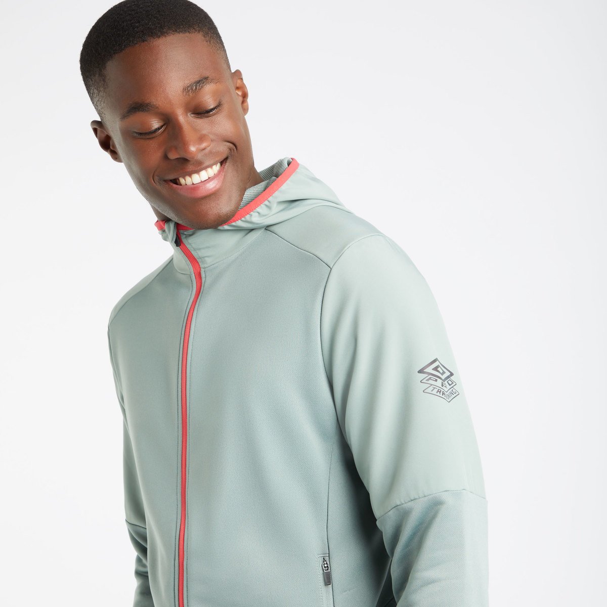 Green Men's Umbro Pro Training Hybrid FZ Hoodie Hoodies | CA-99227