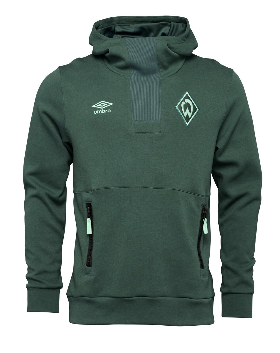 Green Umbro Teamwear - Umbro Werder Bremen Football 22/23 Travel Oh Hoody Football Hoodies | CA-20265