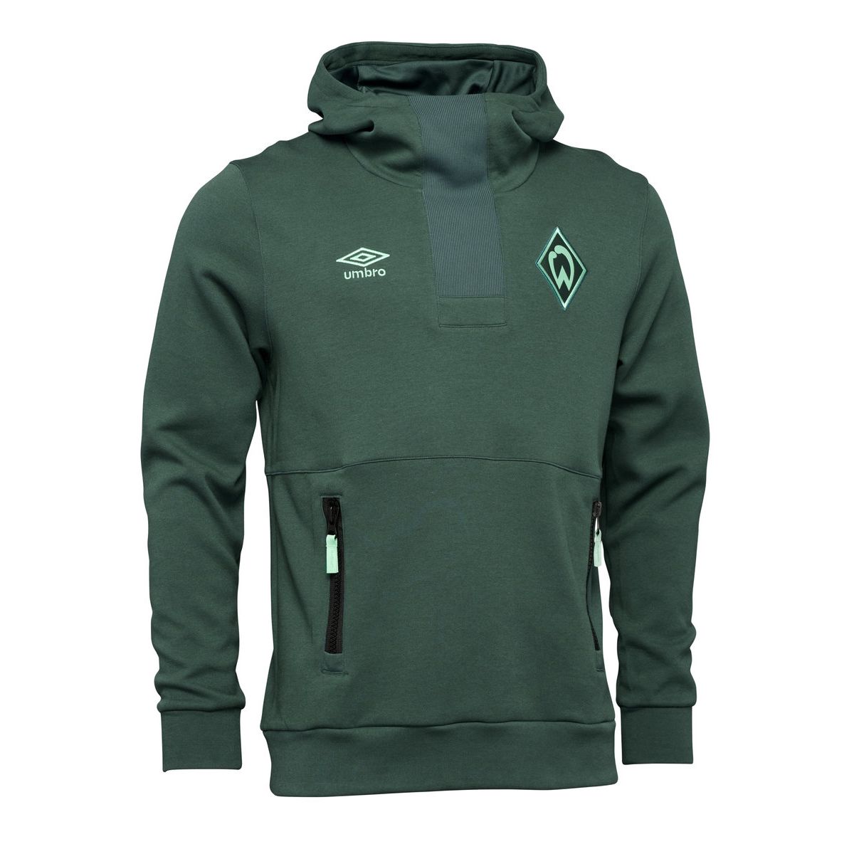 Green Umbro Teamwear - Umbro Werder Bremen Football 22/23 Travel Oh Hoody Football Hoodies | CA-20265