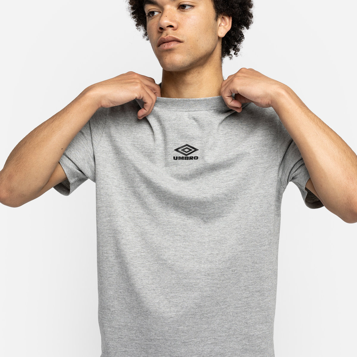 Grey / Black Men's Umbro Diamond Small Logo Tee T Shirts | CA-21285