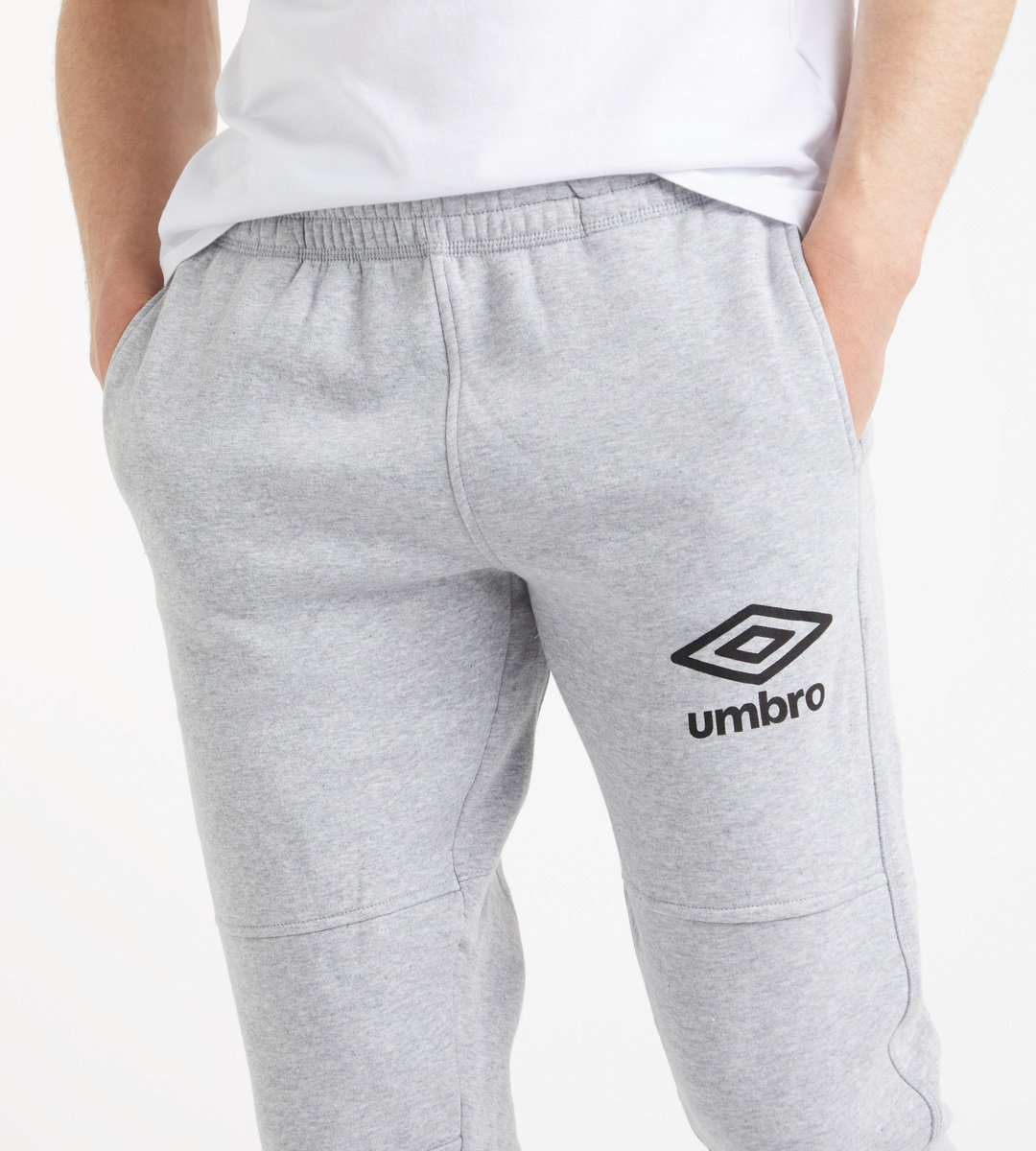 Grey / Black Men's Umbro Style Skinny Jogpant Trousers | CA-92196