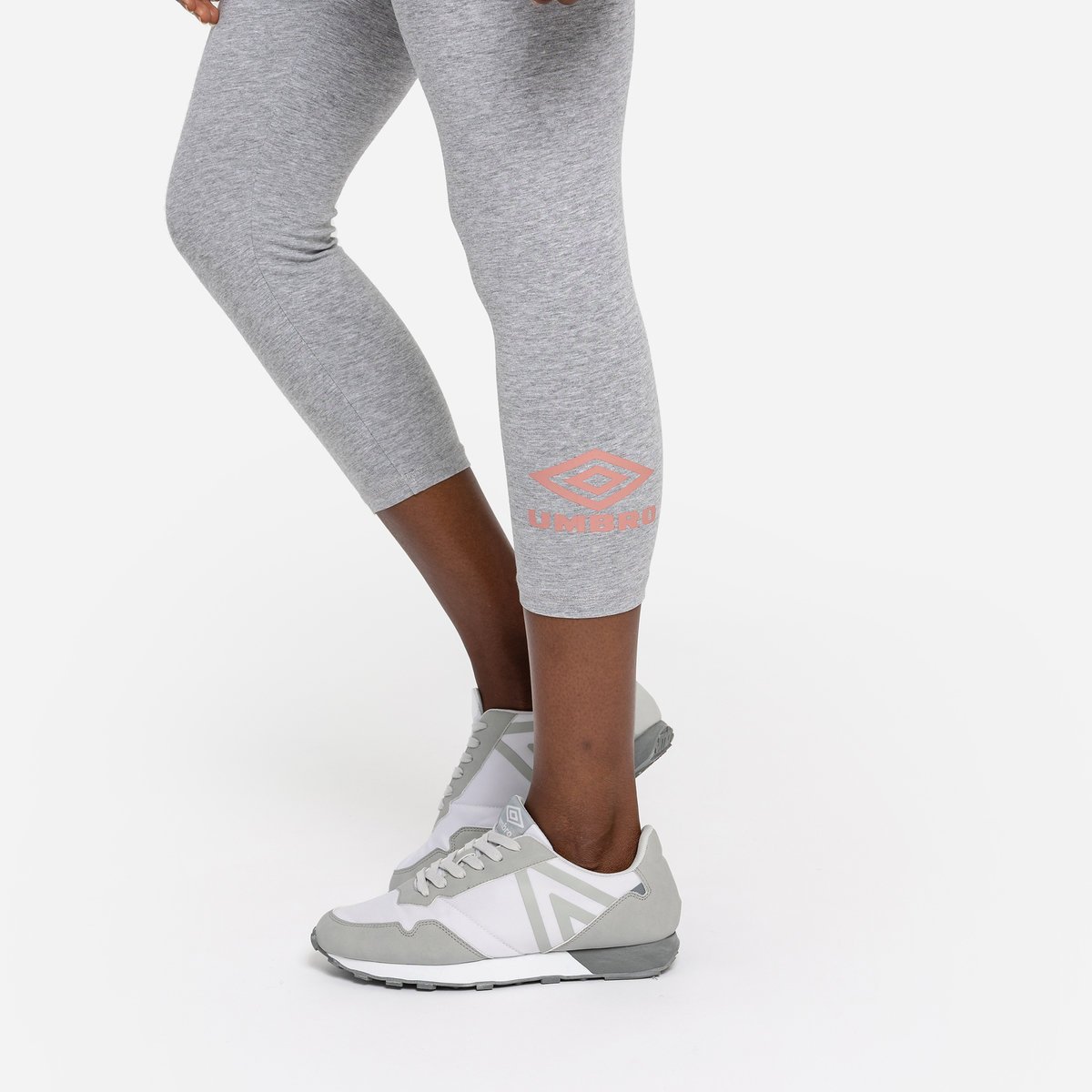 Grey / Rose Women's Umbro Diamond Style 3/4 Leggings Trousers | CA-14134