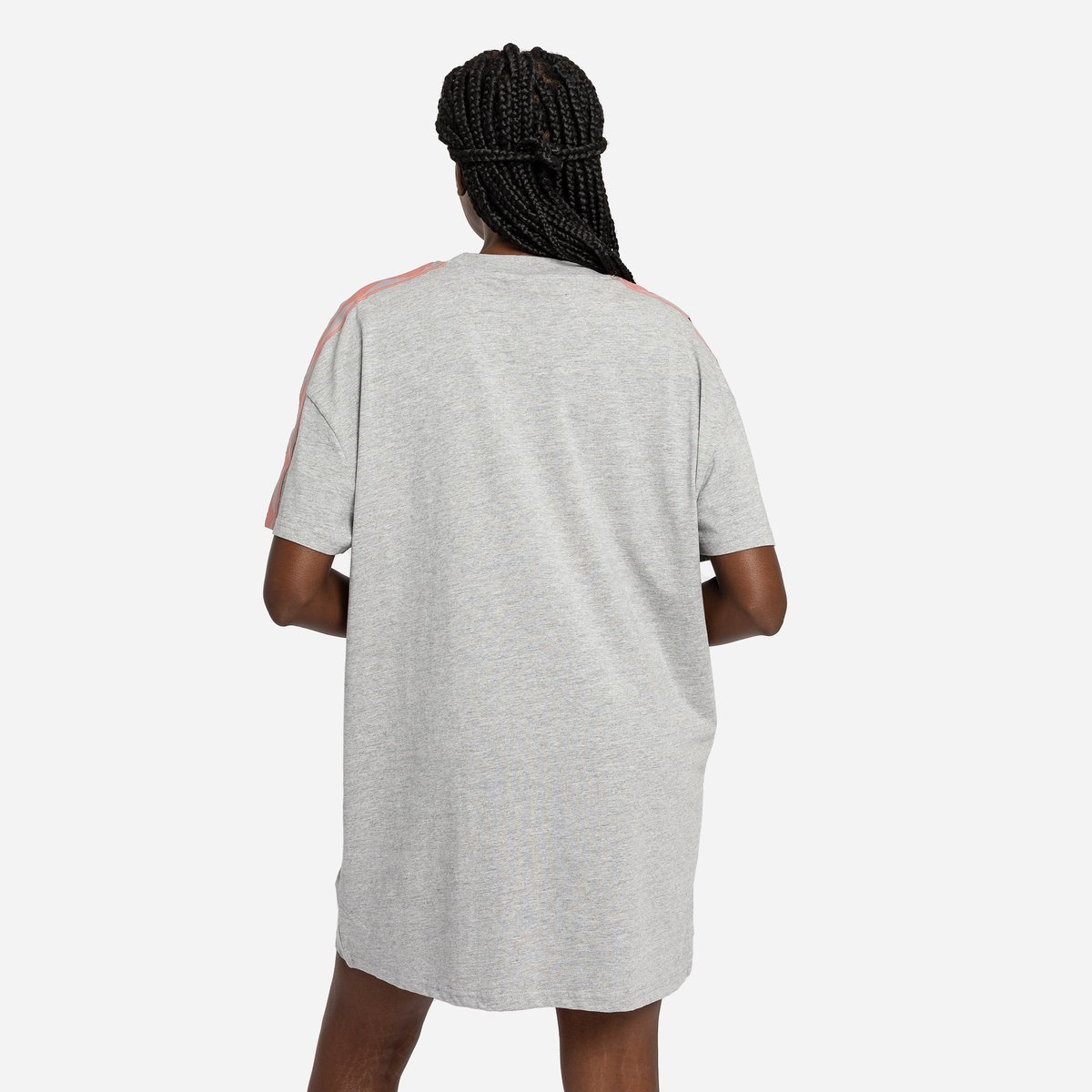 Grey / Rose Women's Umbro Diamond Taped Oversized Tee Dress T Shirts | CA-14885