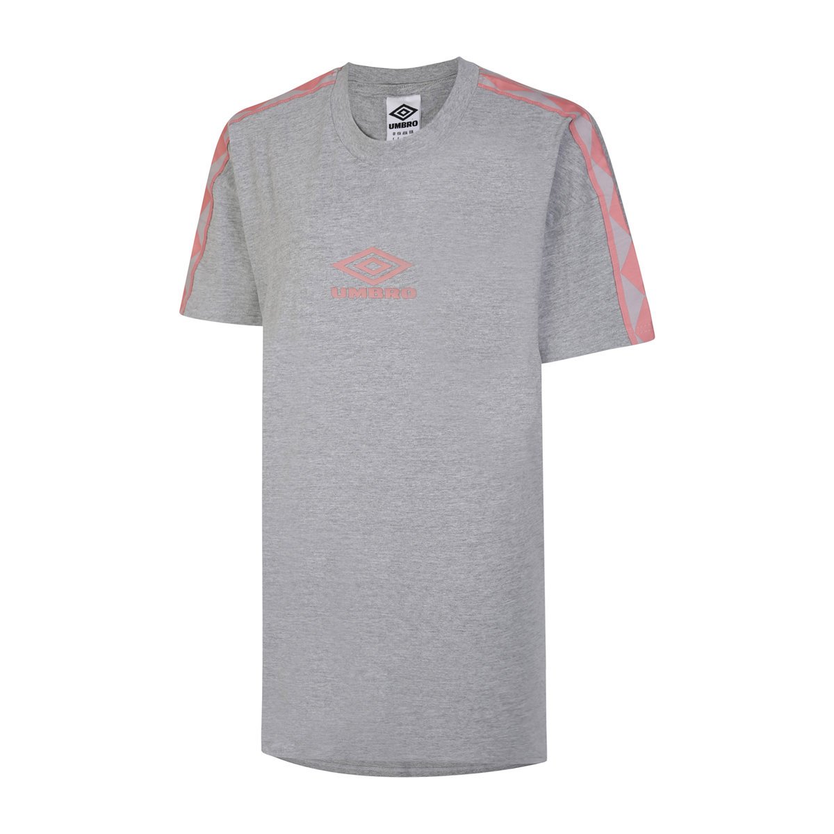 Grey / Rose Women's Umbro Diamond Taped Oversized Tee Dress T Shirts | CA-14885