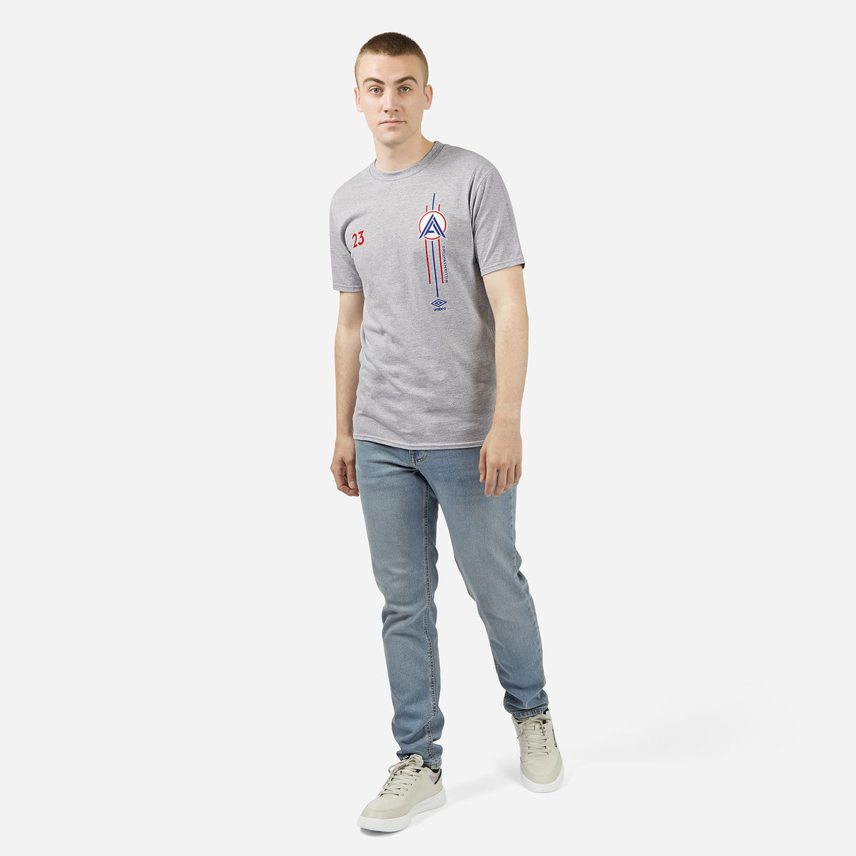 Grey Umbro Football Alex Albon - Double Chest Call Out - Williams Racing Tee T Shirts | CA-72363