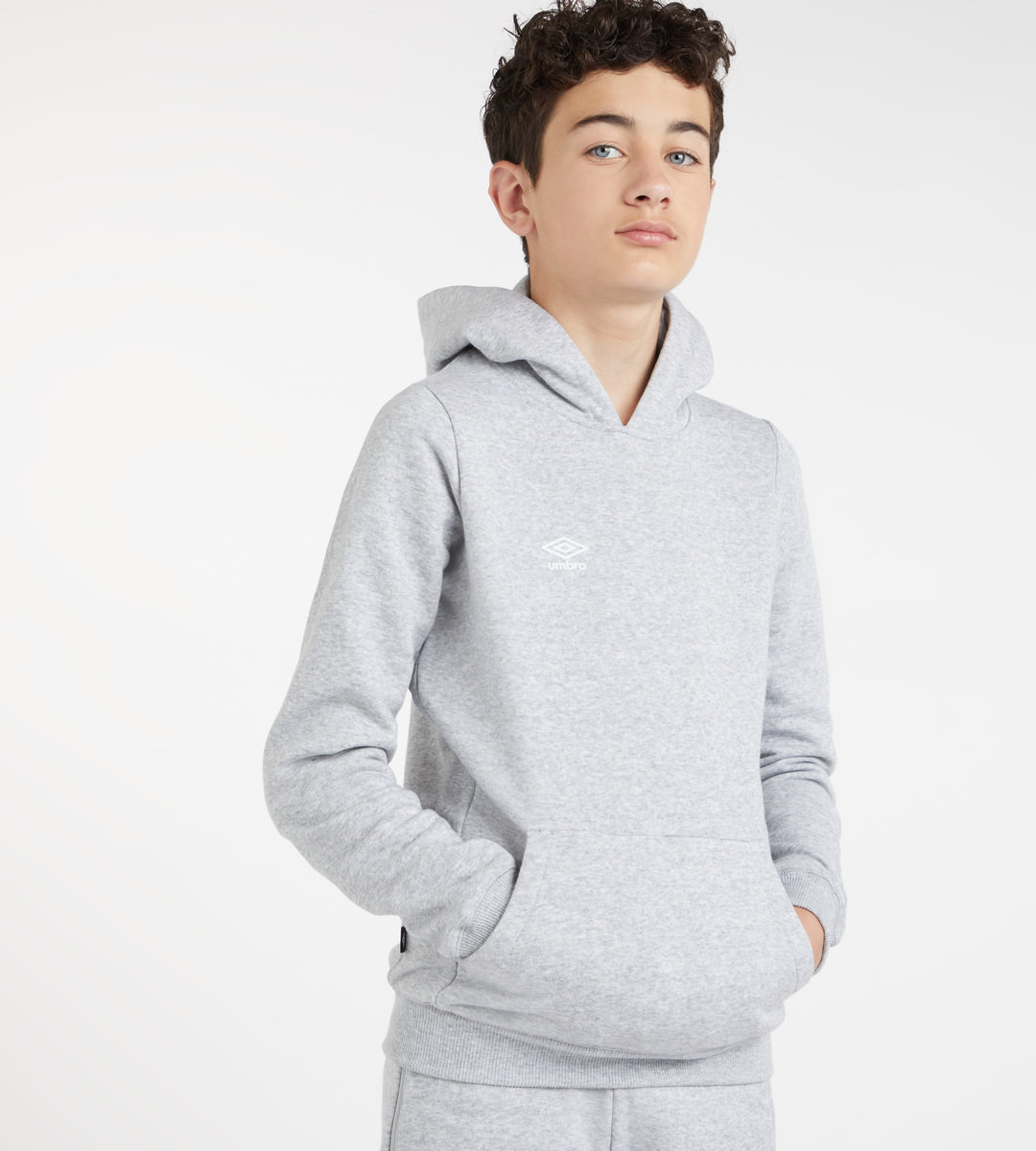 Grey / White Kids\' Umbro Club Leisure Hoody Junior Hoodies | CA-11968