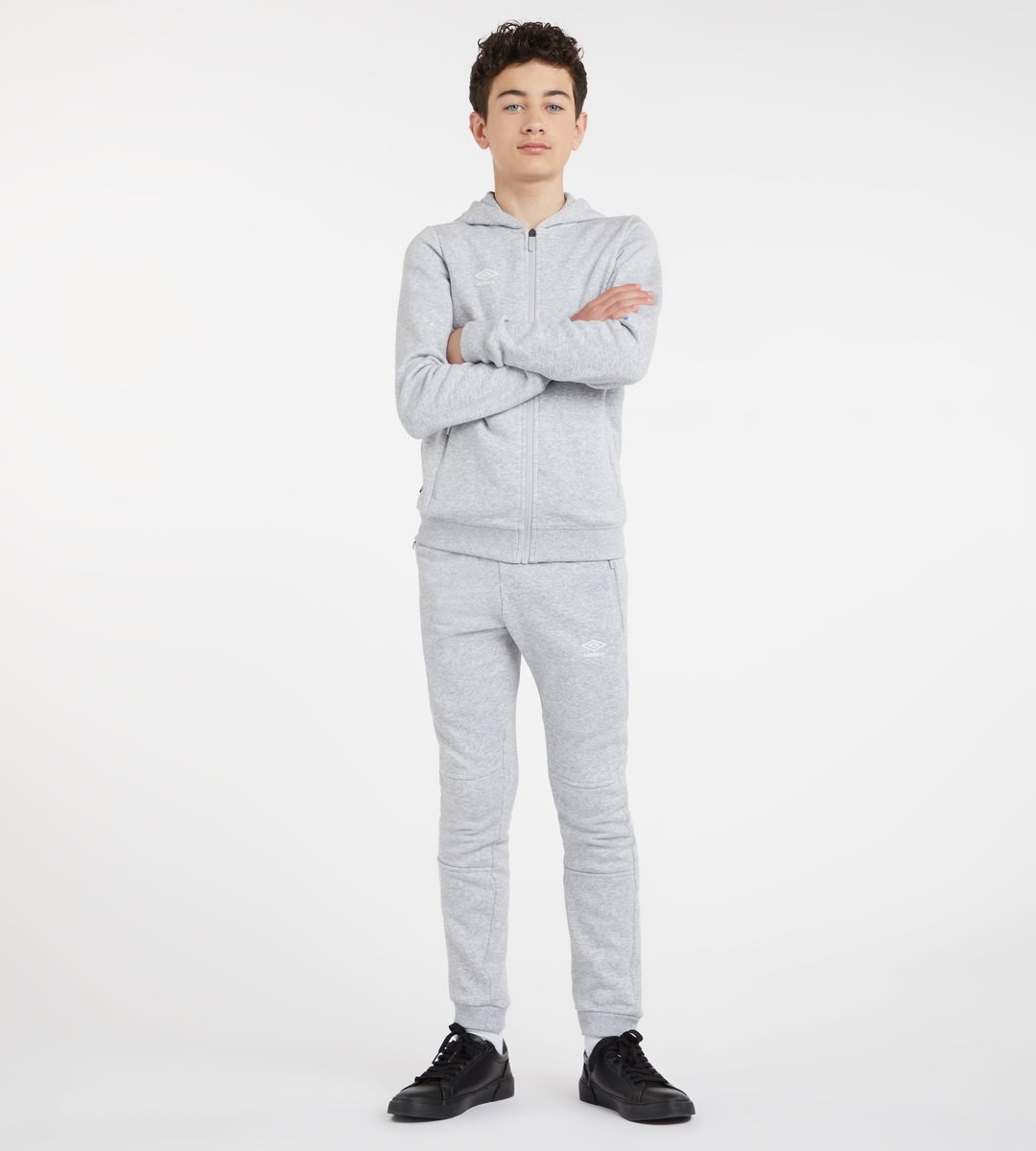 Grey / White Kids' Umbro Club Leisure Jogpant Junior Trousers | CA-26598