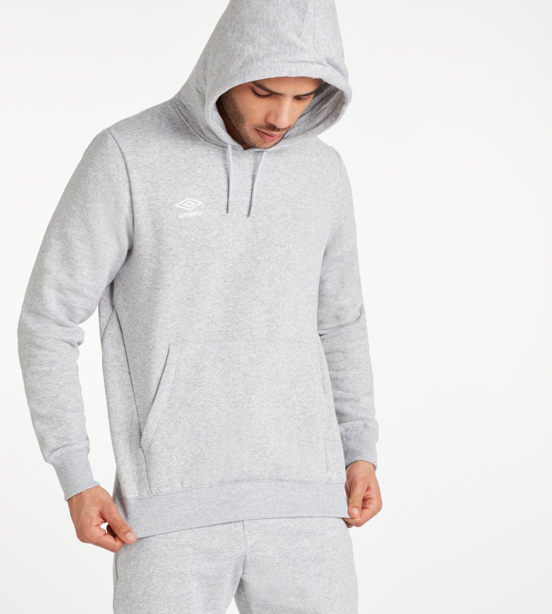 Grey / White Men's Umbro Club Leisure Hoody Hoodies | CA-14749