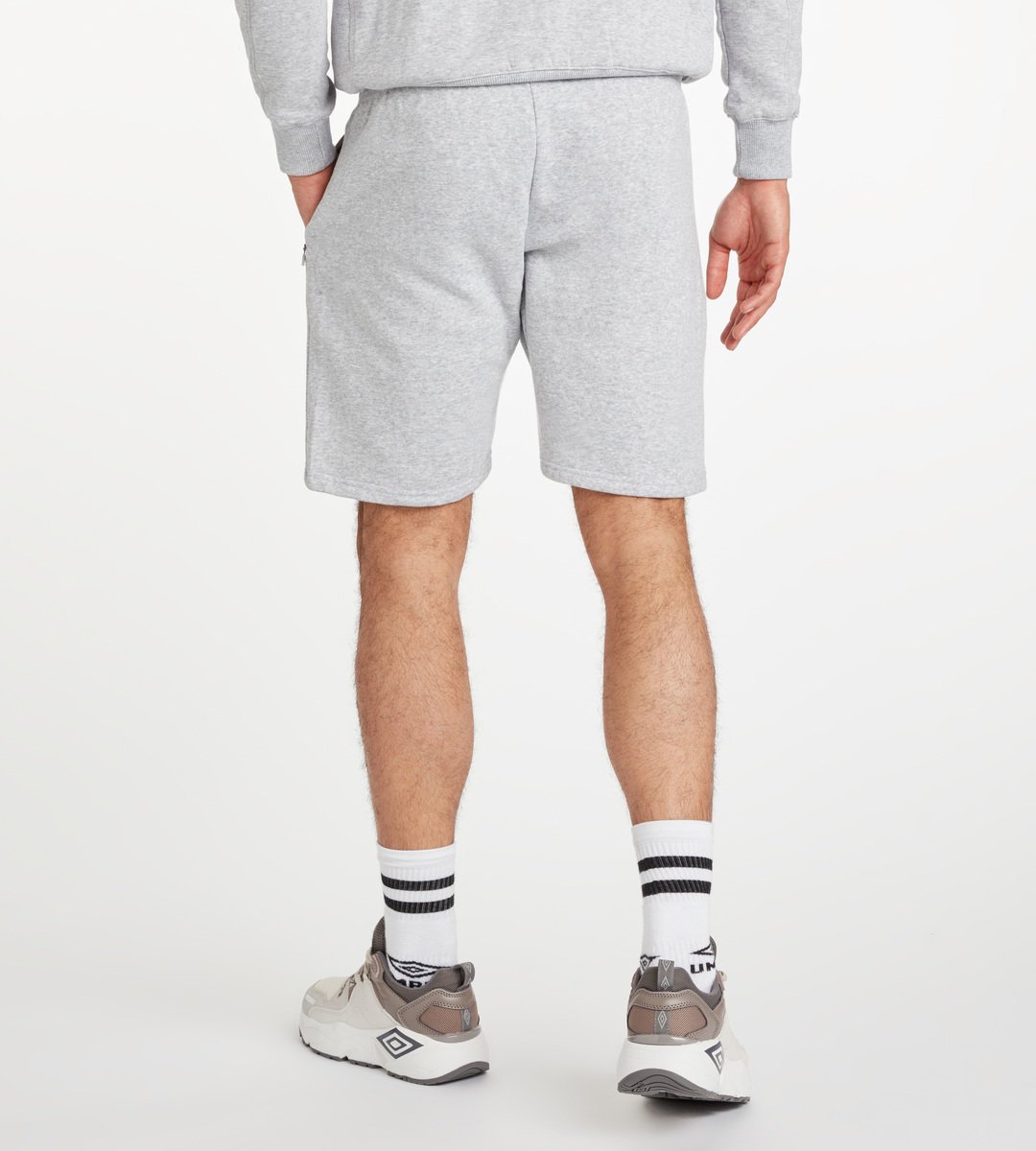 Grey / White Men's Umbro Club Leisure Jog Short Shorts | CA-12971