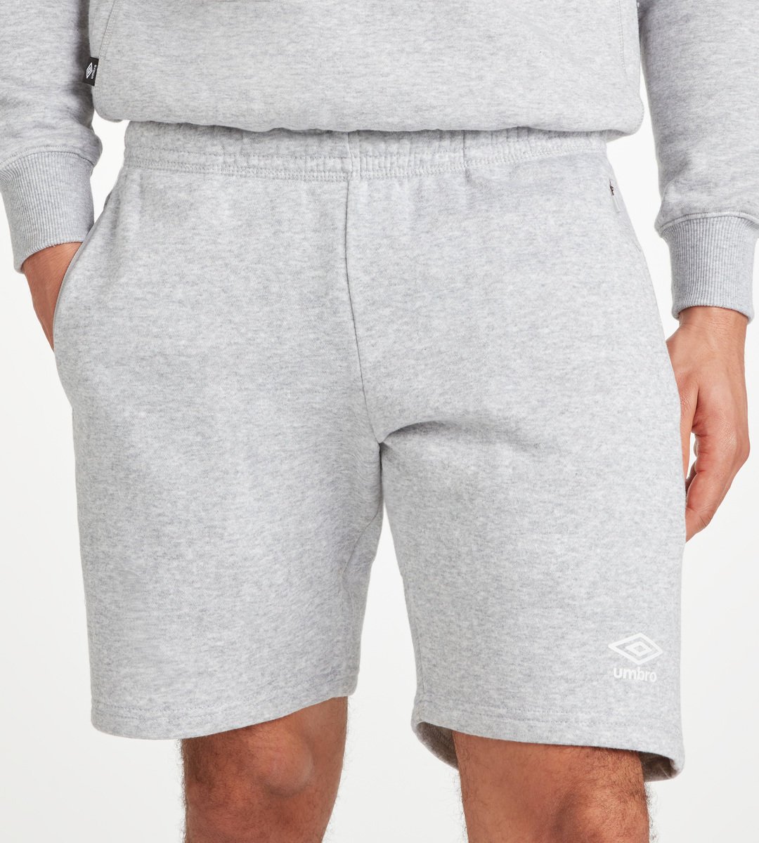 Grey / White Men's Umbro Club Leisure Jog Short Shorts | CA-12971