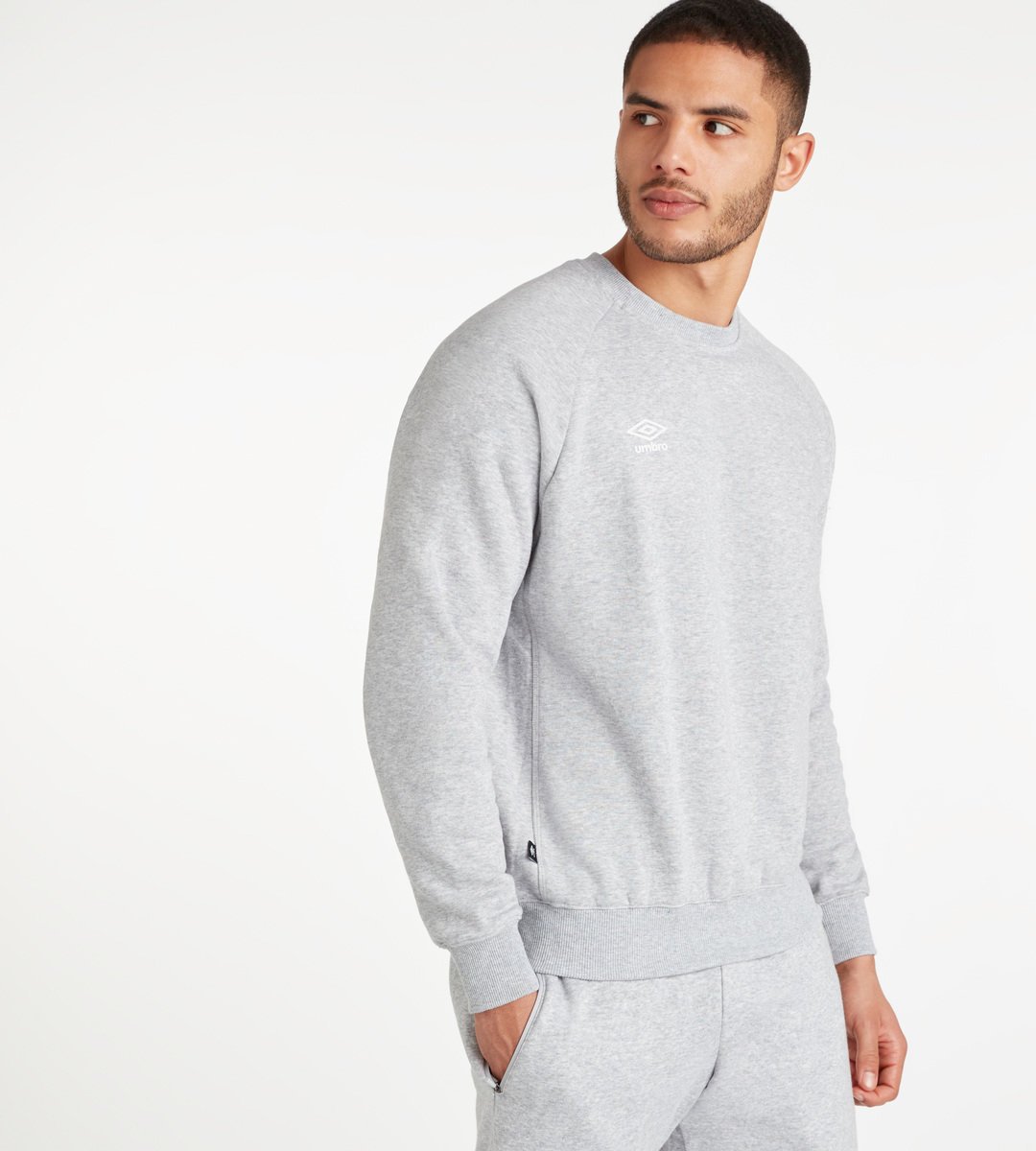 Grey / White Men's Umbro Club Leisure Sweat Sweatshirts | CA-71123