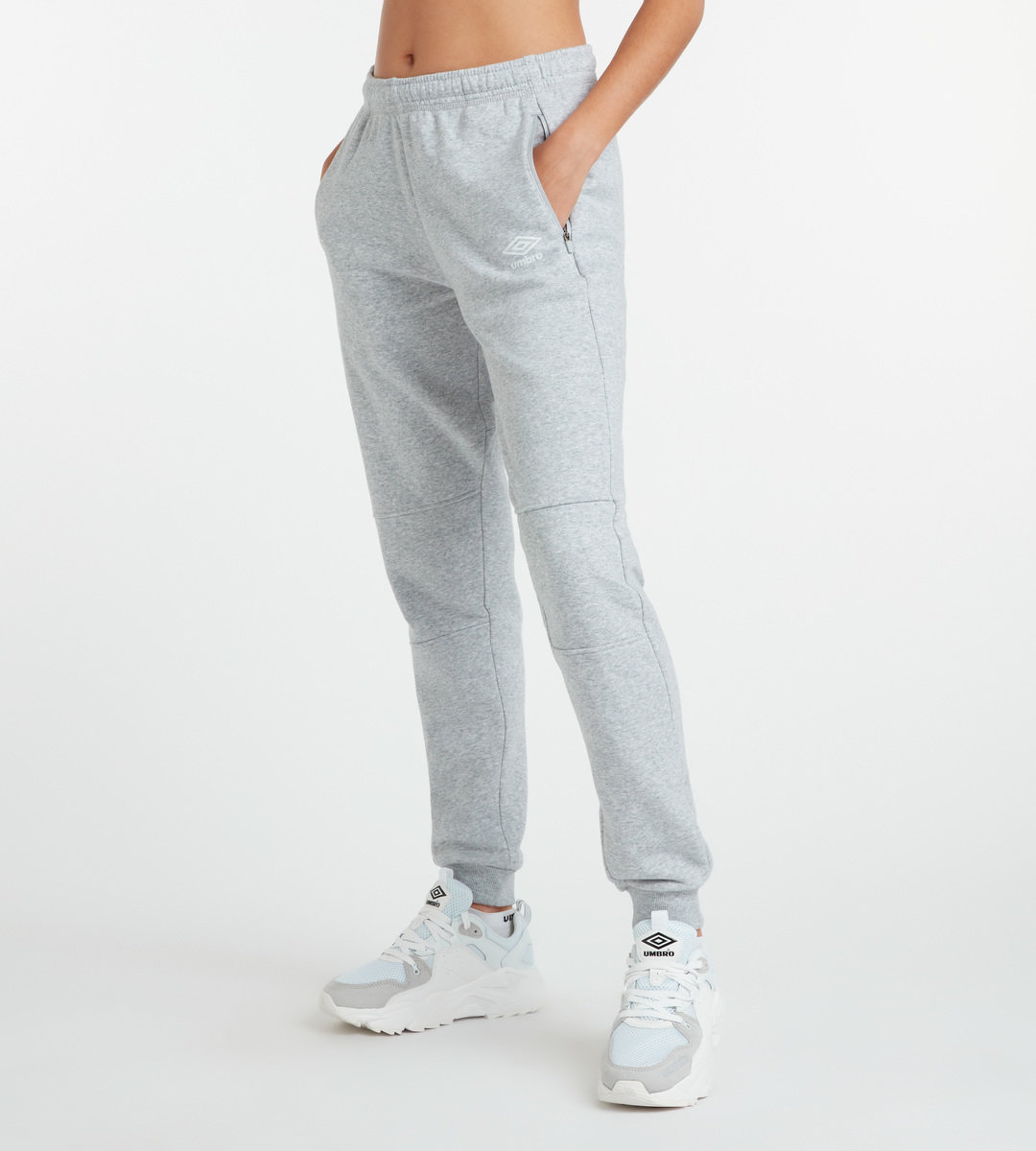 Grey / White Women's Umbro Club Leisure Jogpant Trousers | CA-08634