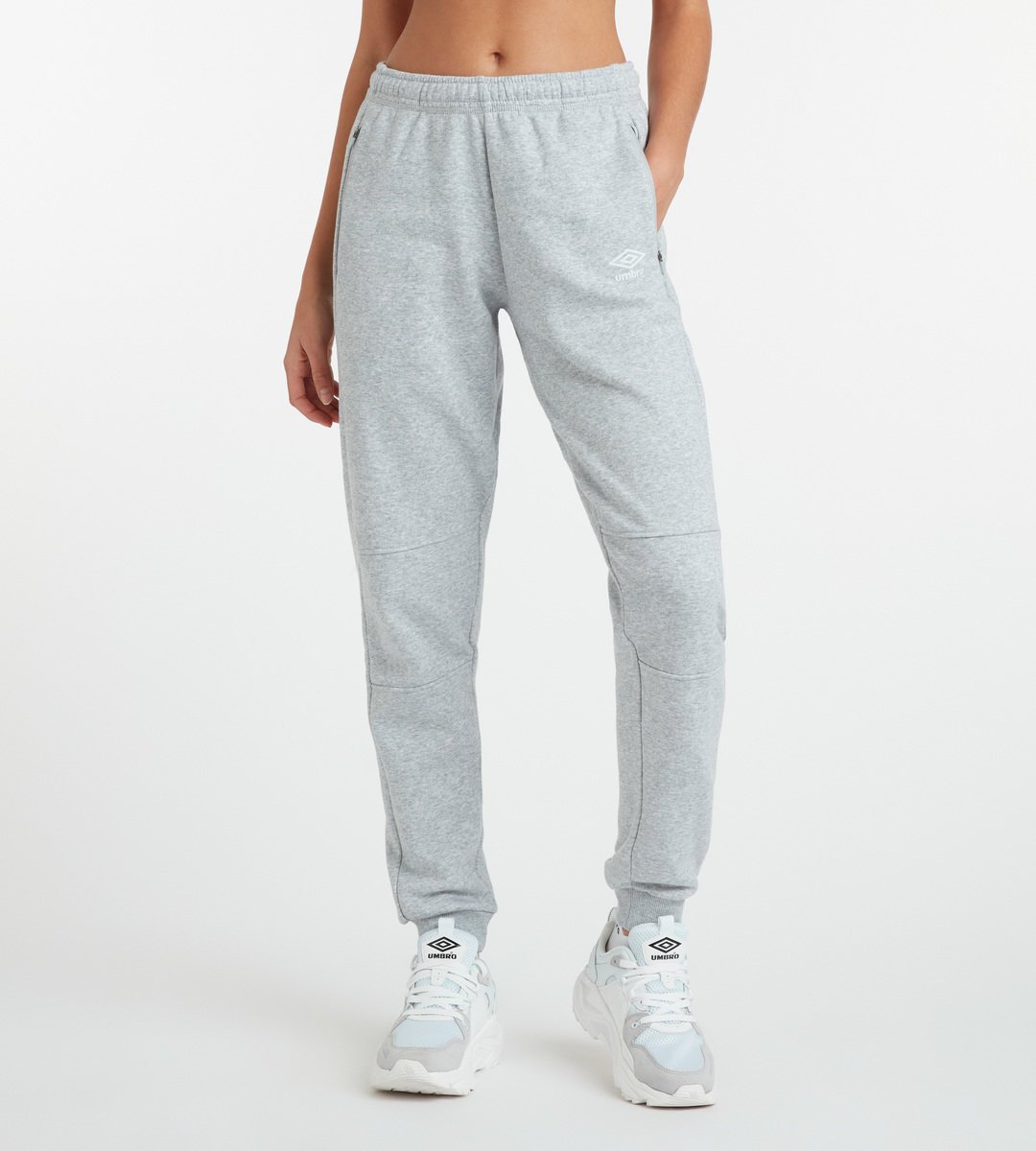 Grey / White Women\'s Umbro Club Leisure Jogpant Trousers | CA-08634