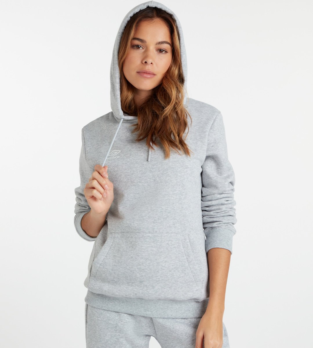 Grey / White Women's Umbro Club Leisure Hoody Hoodies | CA-19573