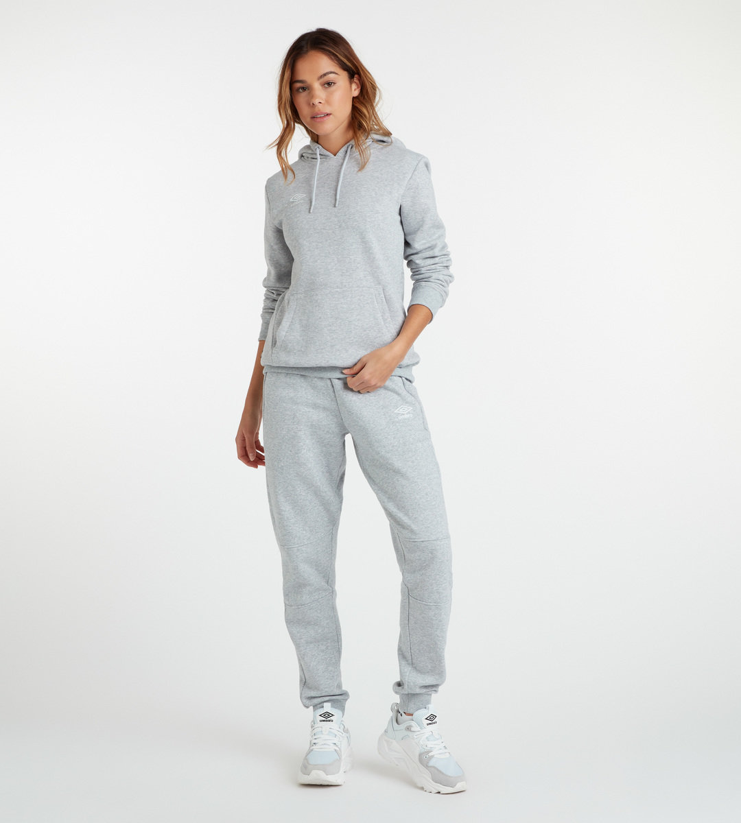 Grey / White Women's Umbro Club Leisure Hoody Hoodies | CA-19573