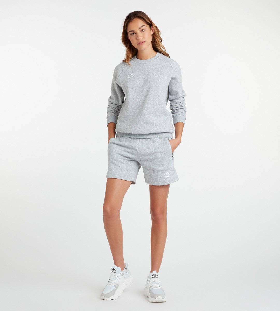 Grey / White Women's Umbro Club Leisure Sweat Sweaters | CA-57030