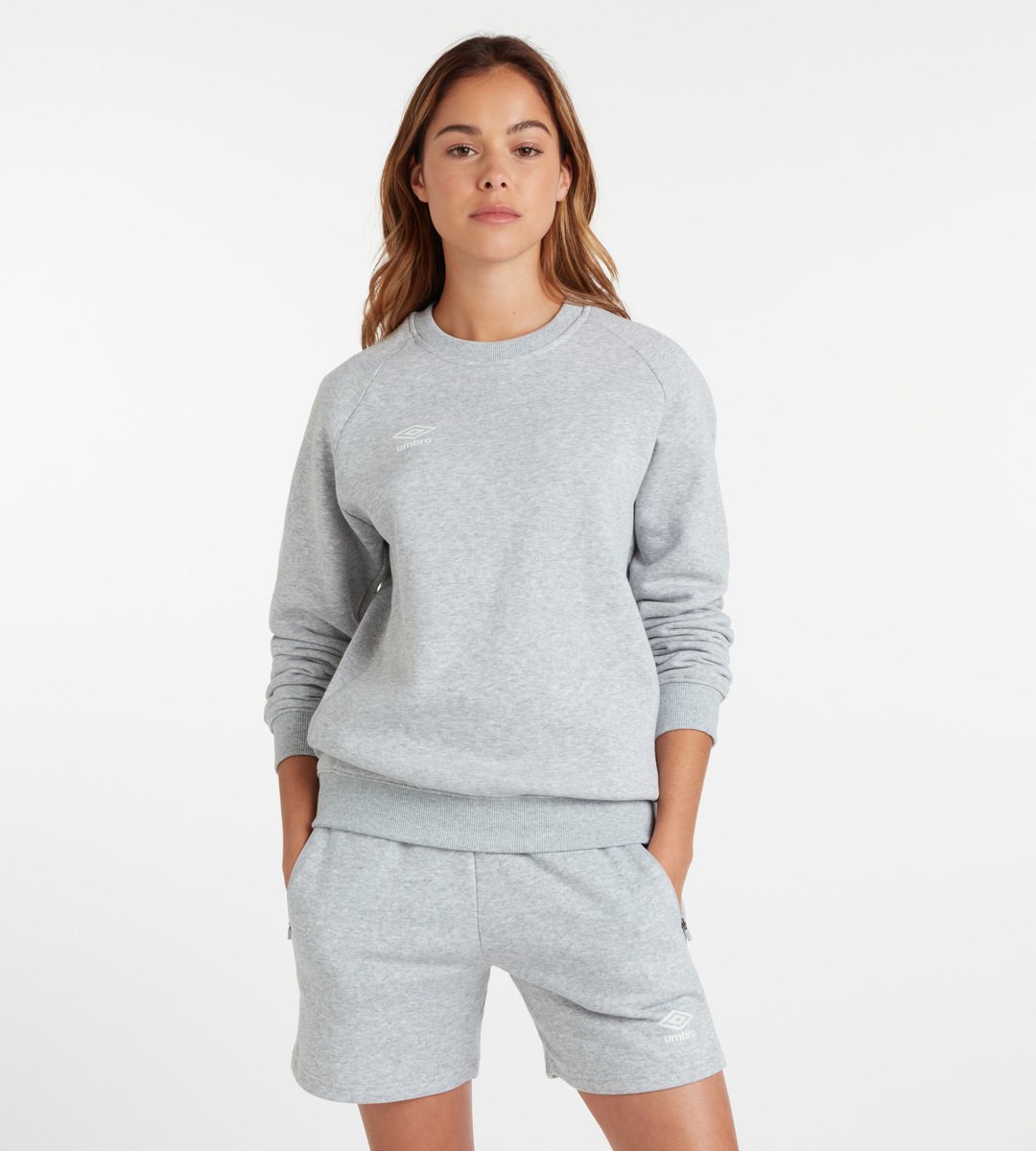 Grey / White Women\'s Umbro Club Leisure Sweat Sweaters | CA-57030