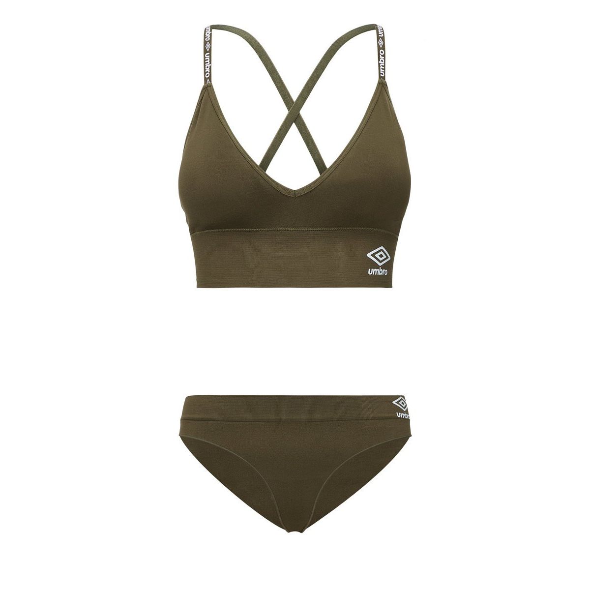 Khaki Women\'s Umbro Lucy Seamless Bra And Thong Set Underwear | CA-50800