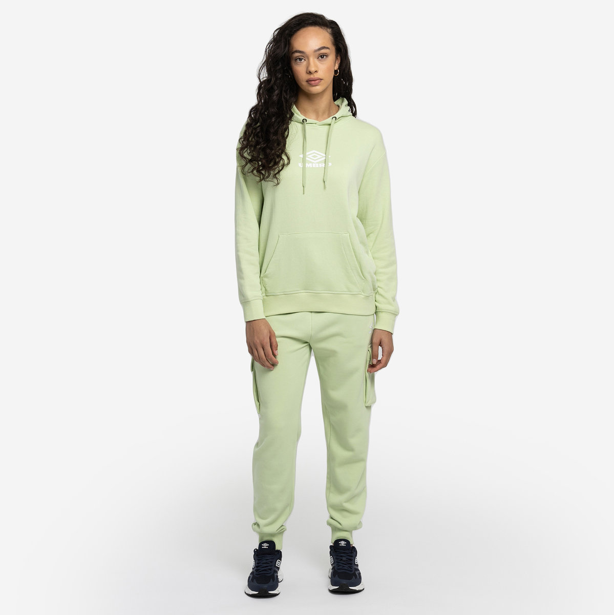 Light Green / White Women's Umbro Diamond Oh Hood Hoodies | CA-36953