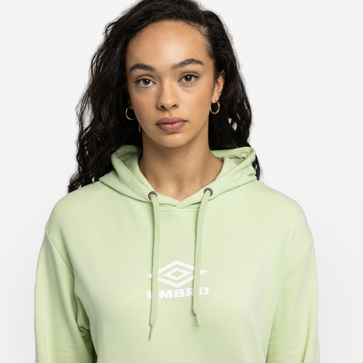 Light Green / White Women's Umbro Diamond Oh Hood Hoodies | CA-36953