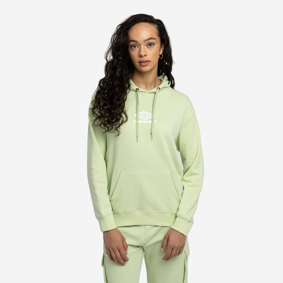 Light Green / White Women\'s Umbro Diamond Oh Hood Hoodies | CA-36953