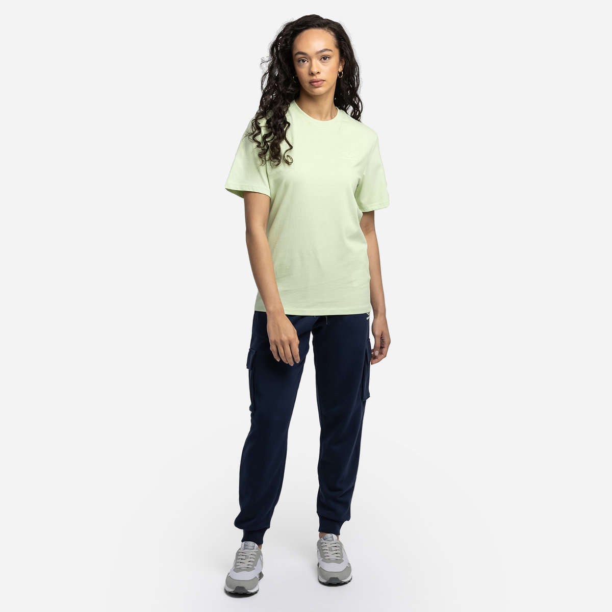 Light Green / White Women's Umbro Diamond Boyfriend Tee T Shirts | CA-53754