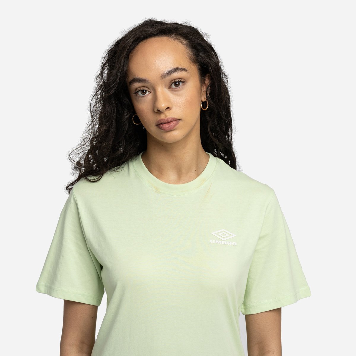 Light Green / White Women's Umbro Diamond Boyfriend Tee T Shirts | CA-53754