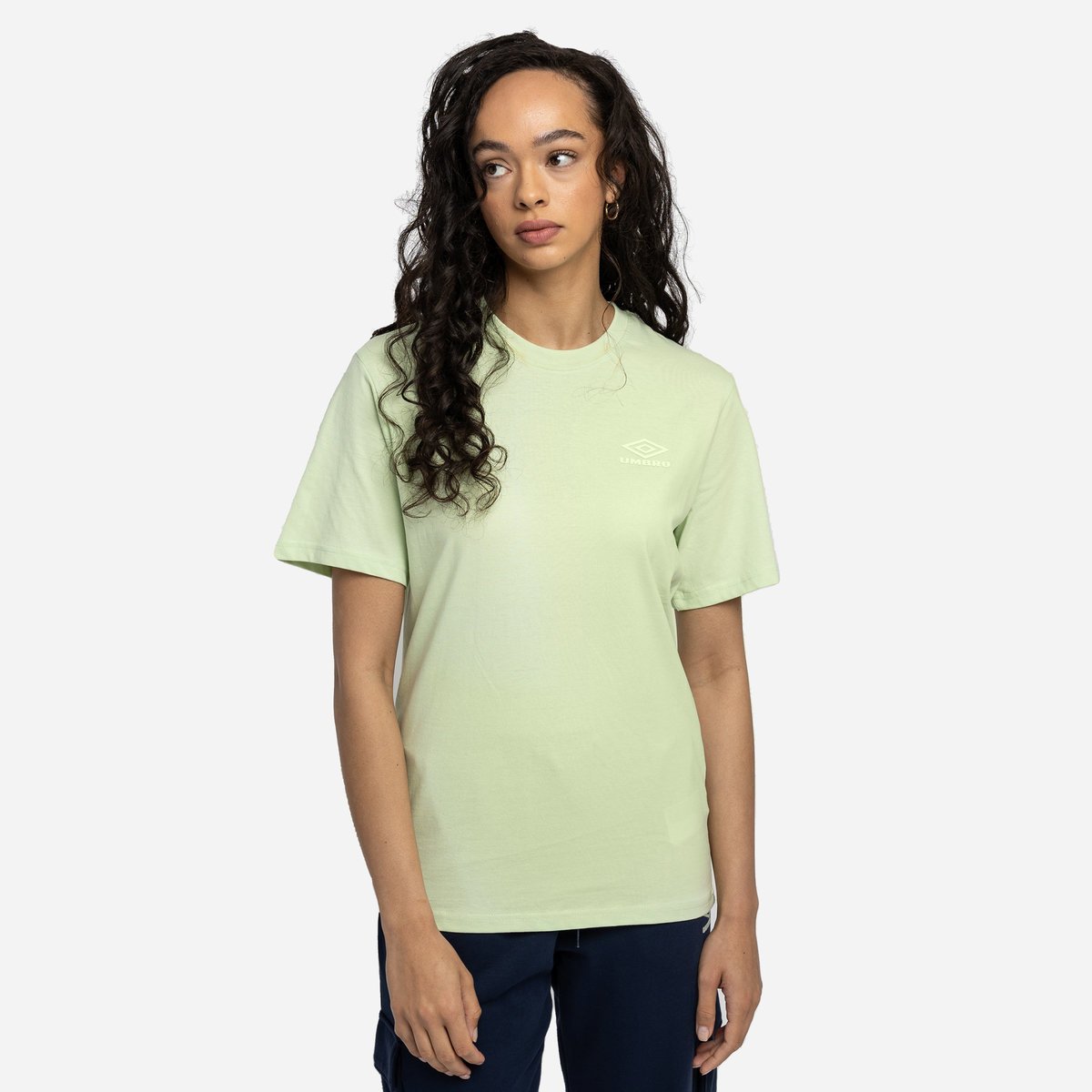 Light Green / White Women\'s Umbro Diamond Boyfriend Tee T Shirts | CA-53754