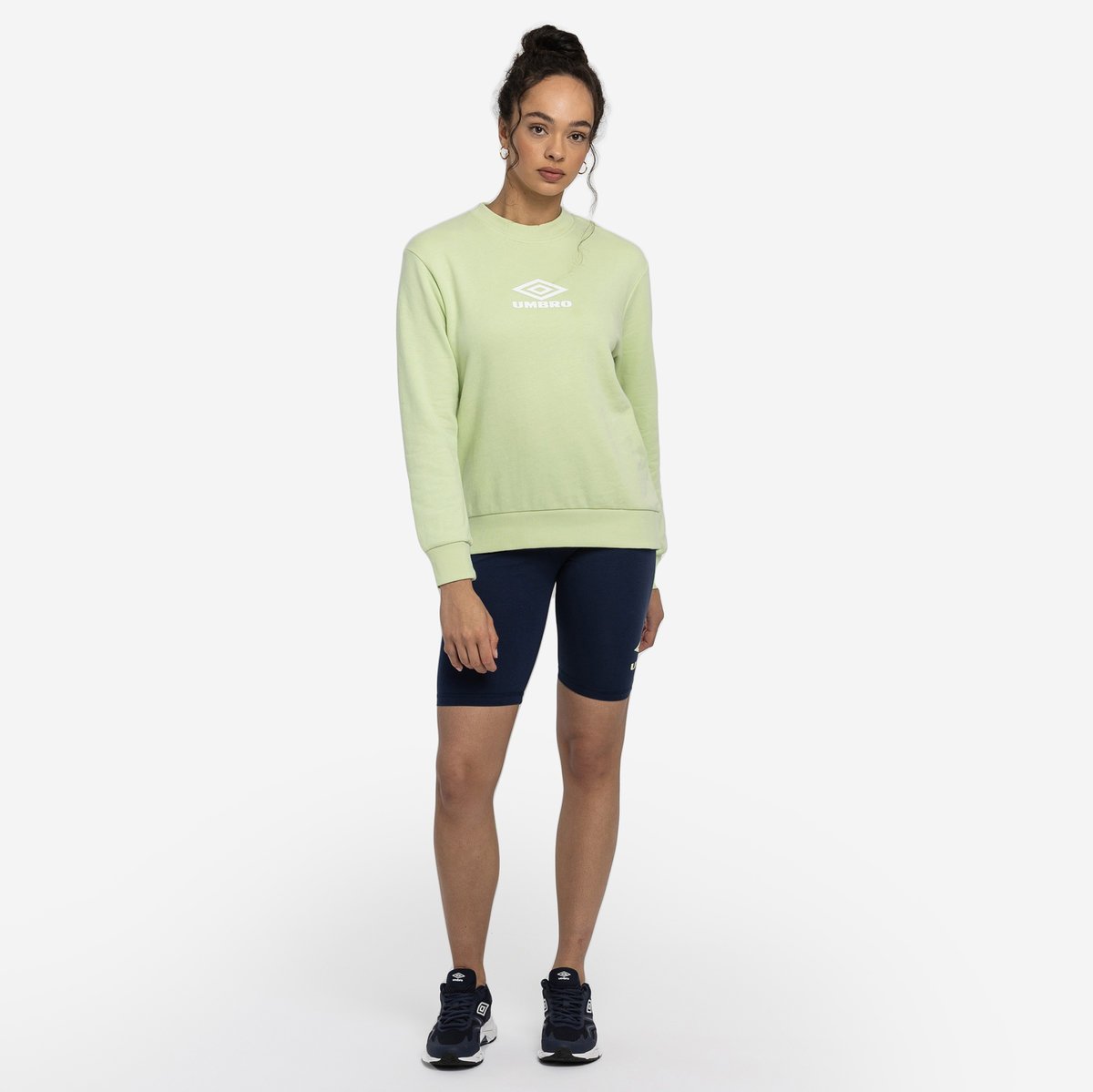 Light Green / White Women's Umbro Diamond Crew Sweat Sweatshirts | CA-56594