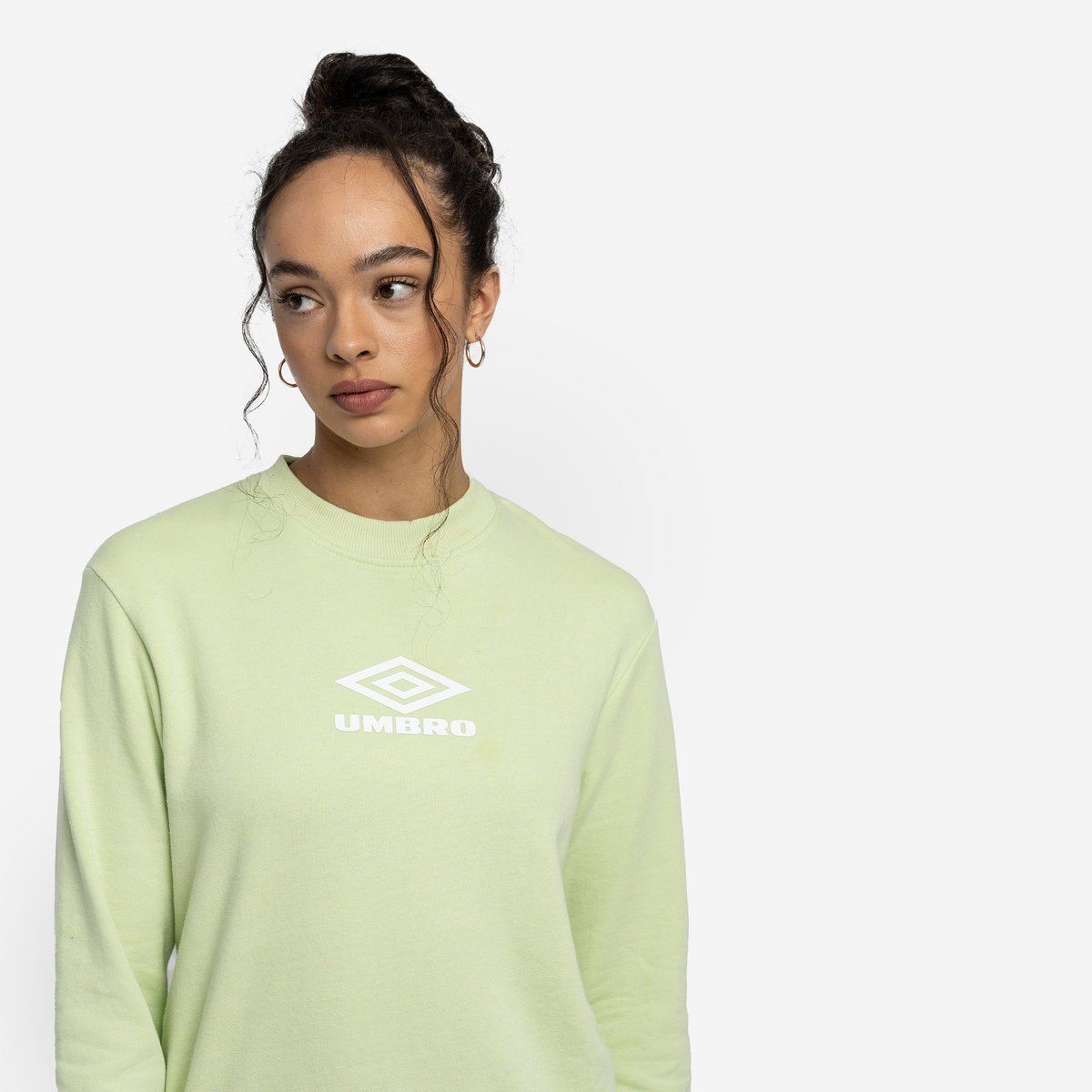 Light Green / White Women's Umbro Diamond Crew Sweat Sweatshirts | CA-56594