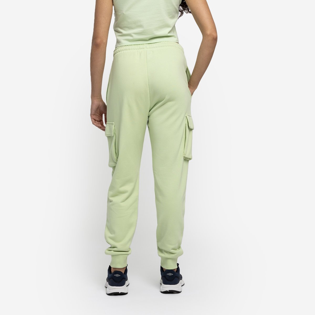 Light Green / White Women's Umbro Diamond Utility Pocket Jog Pant Trousers | CA-68132