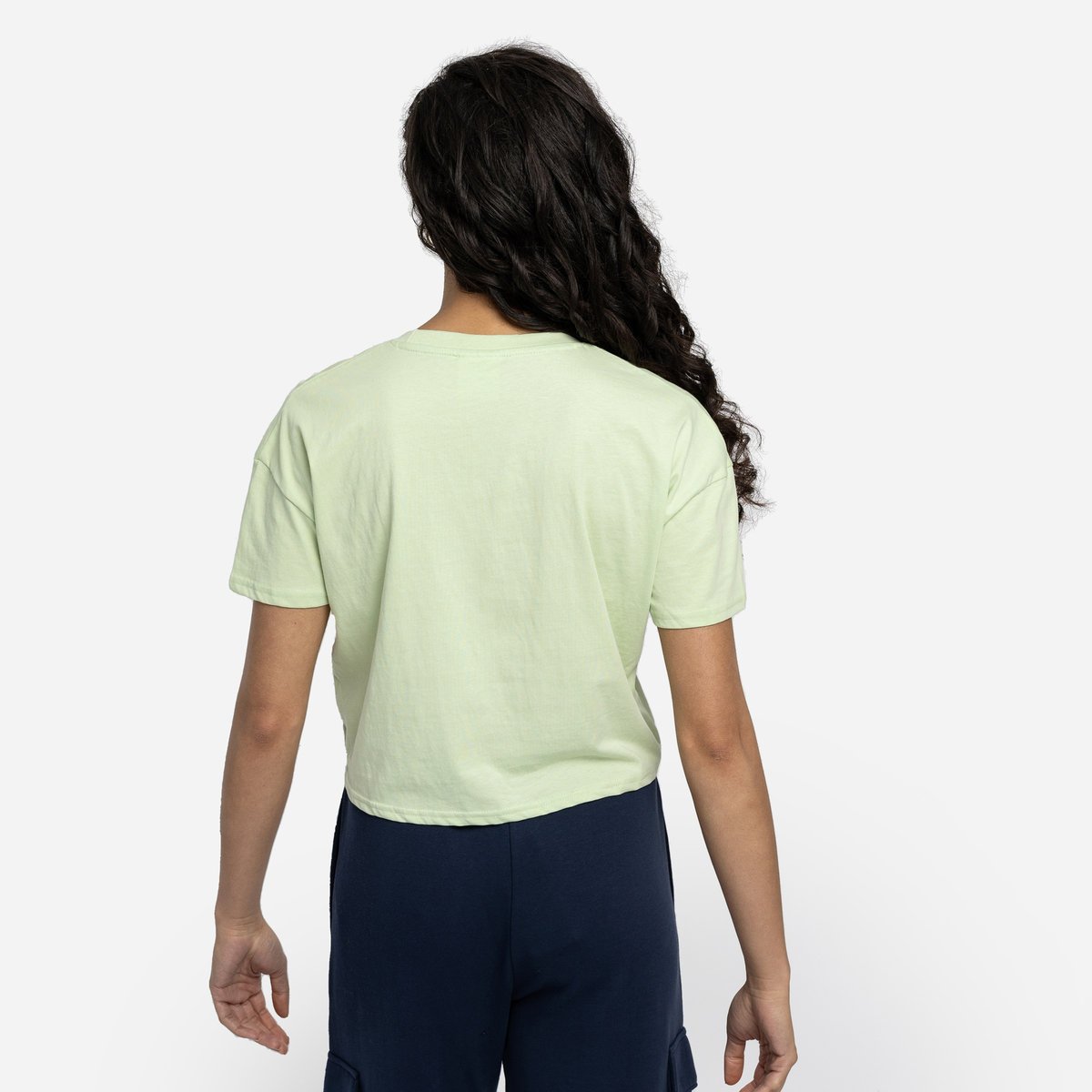 Light Green / White Women's Umbro Diamond Crop Tee Crop Tops | CA-77528