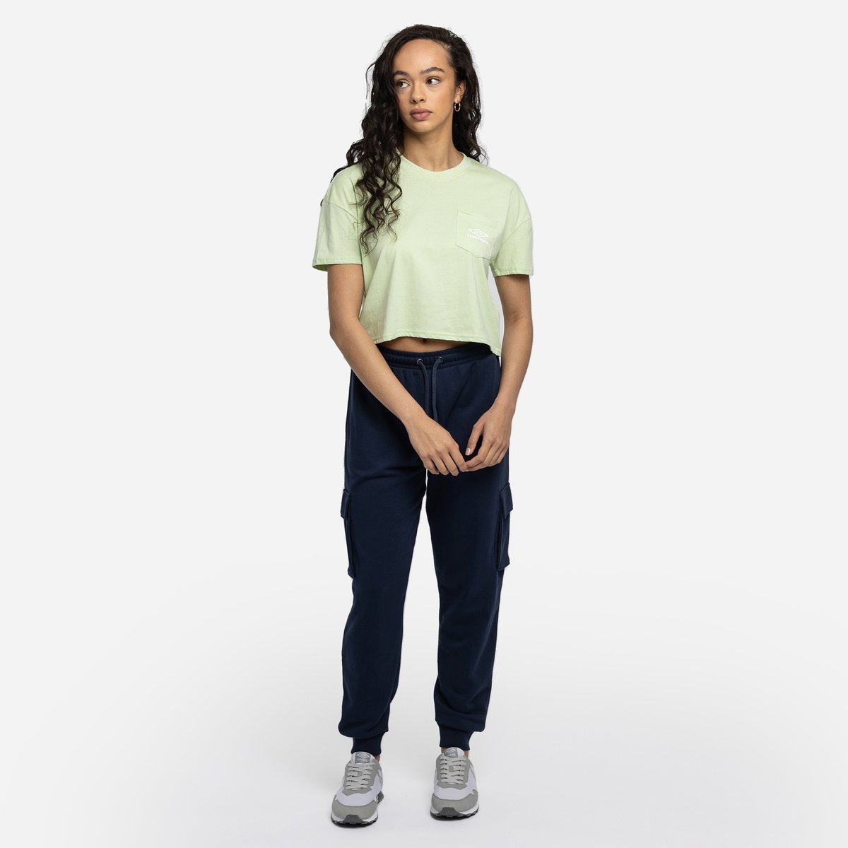 Light Green / White Women's Umbro Diamond Crop Tee Crop Tops | CA-77528