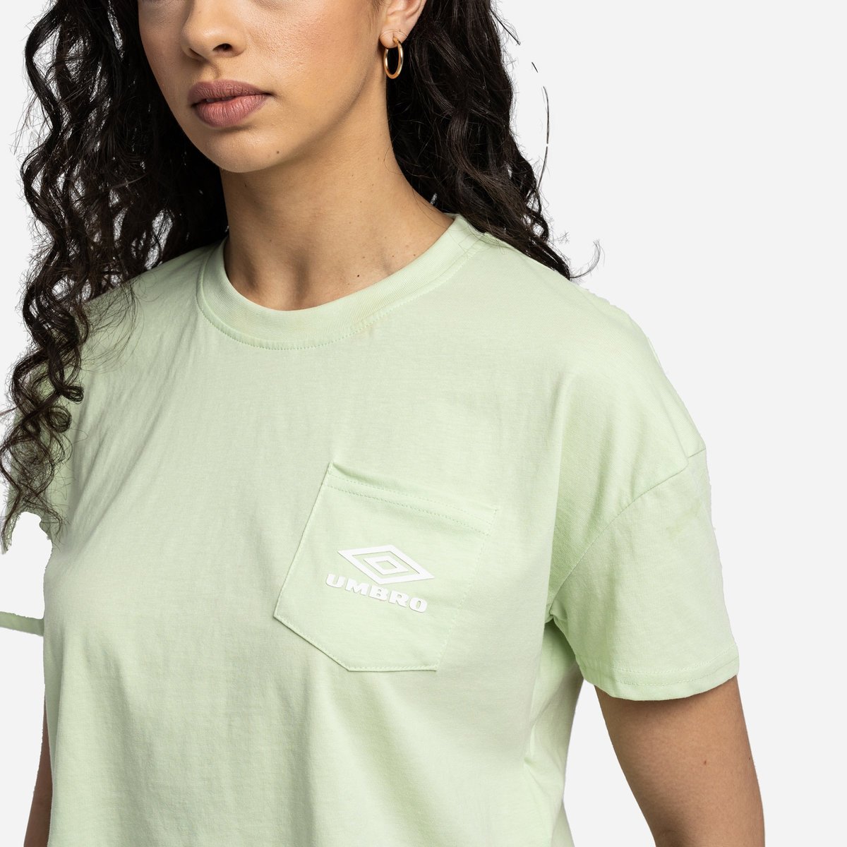 Light Green / White Women's Umbro Diamond Crop Tee Crop Tops | CA-77528