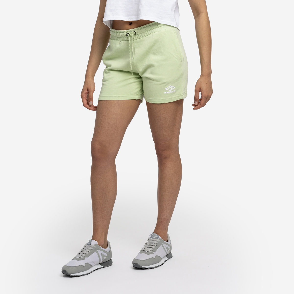 Light Green / White Women\'s Umbro Diamond Jog Short Shorts | CA-81295