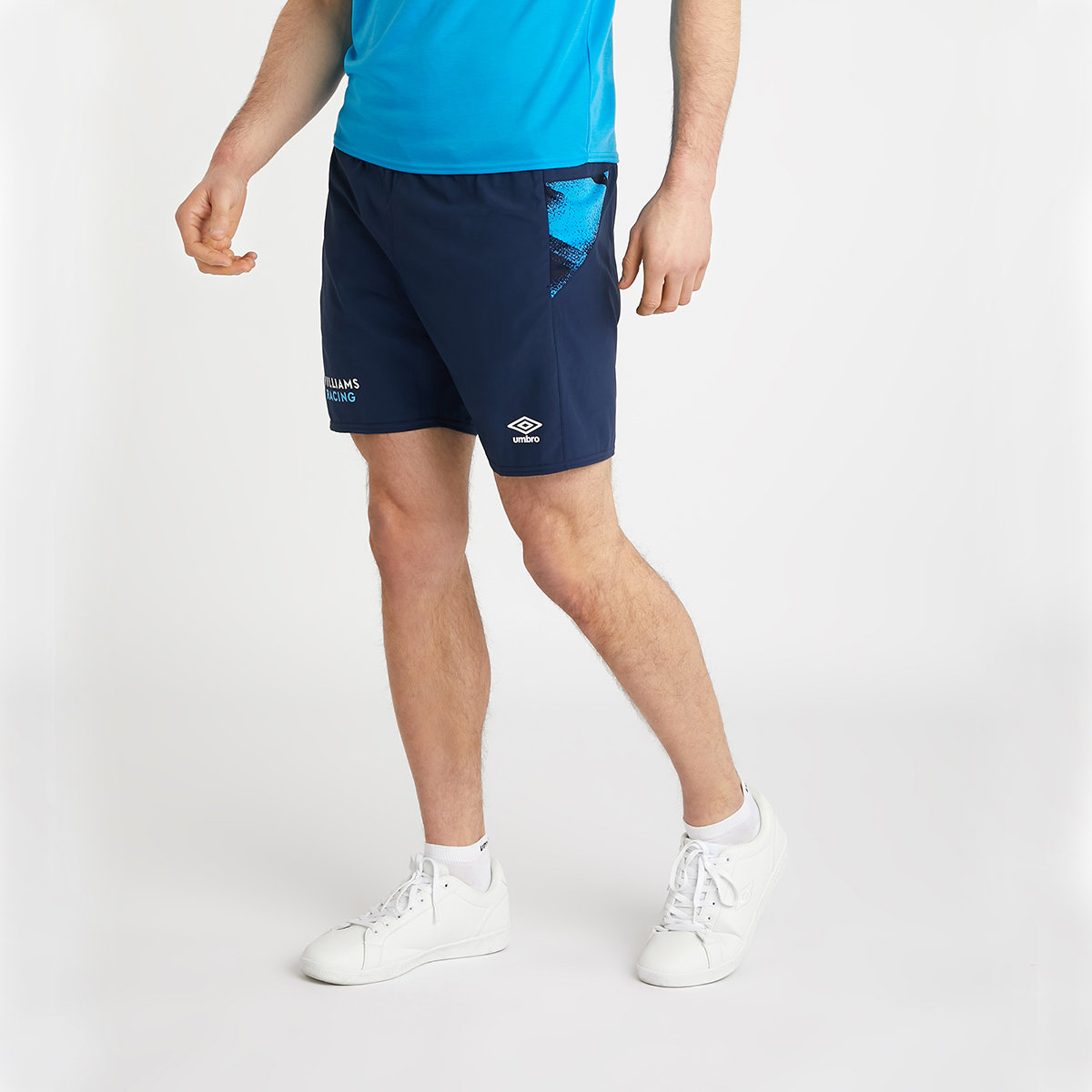 Navy / Blue Umbro Teamwear - Umbro Williams Racing Football \'22 Woven Short Shorts | CA-25069