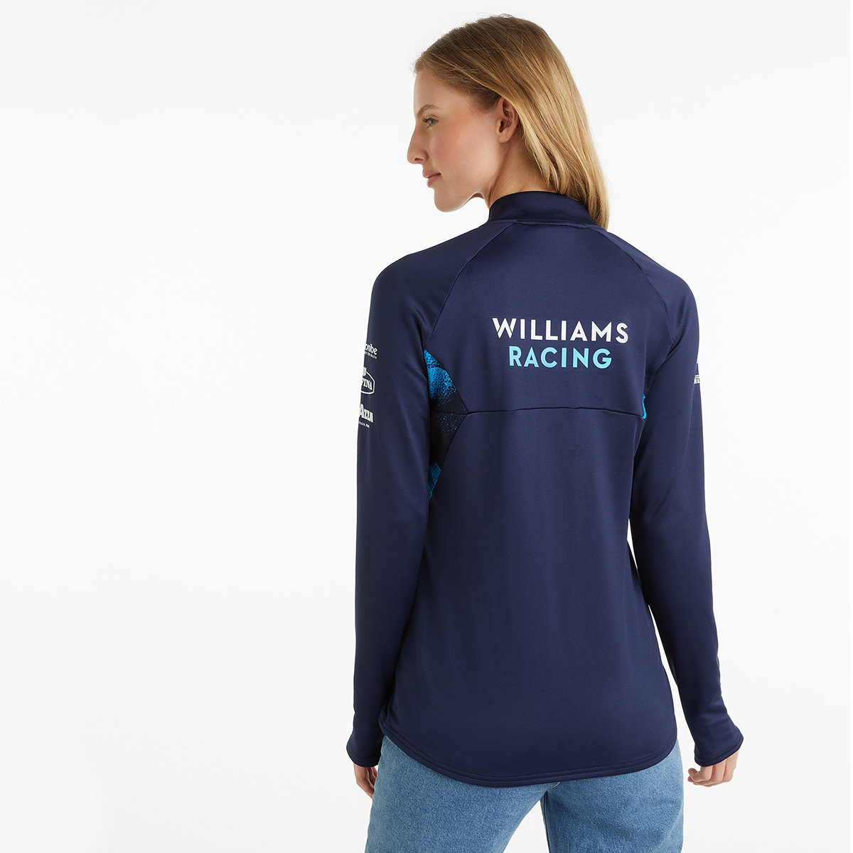 Navy / Blue Umbro Teamwear - Umbro Williams Racing Football '22 Mid Layer Top Long Sleeve Tops | CA-90586