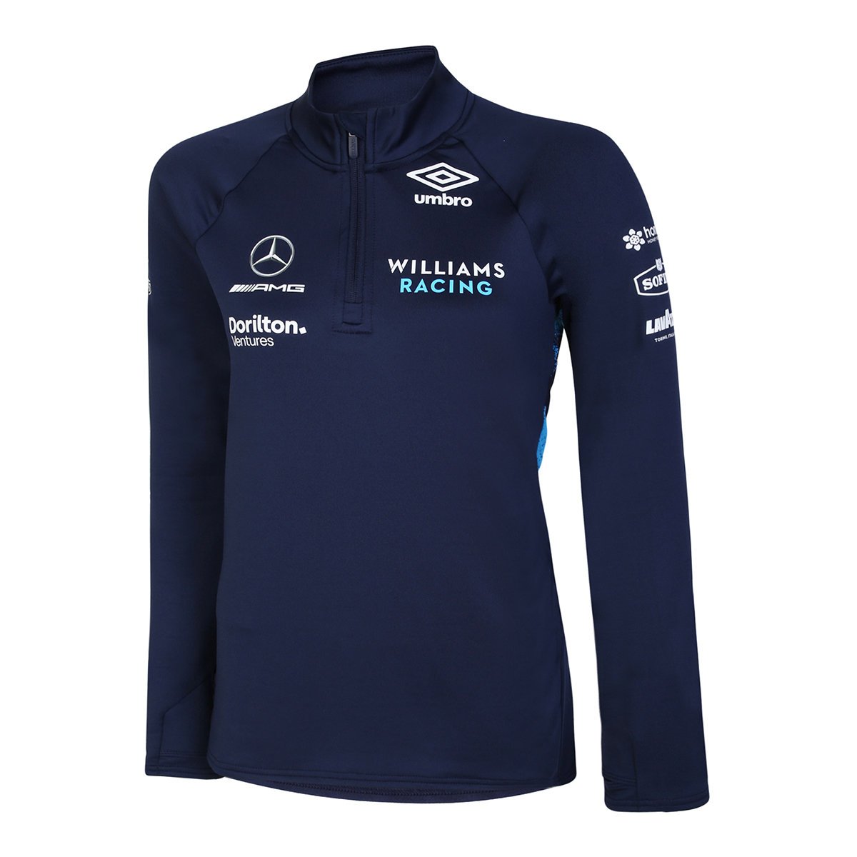 Navy / Blue Umbro Teamwear - Umbro Williams Racing Football '22 Mid Layer Top Long Sleeve Tops | CA-90586