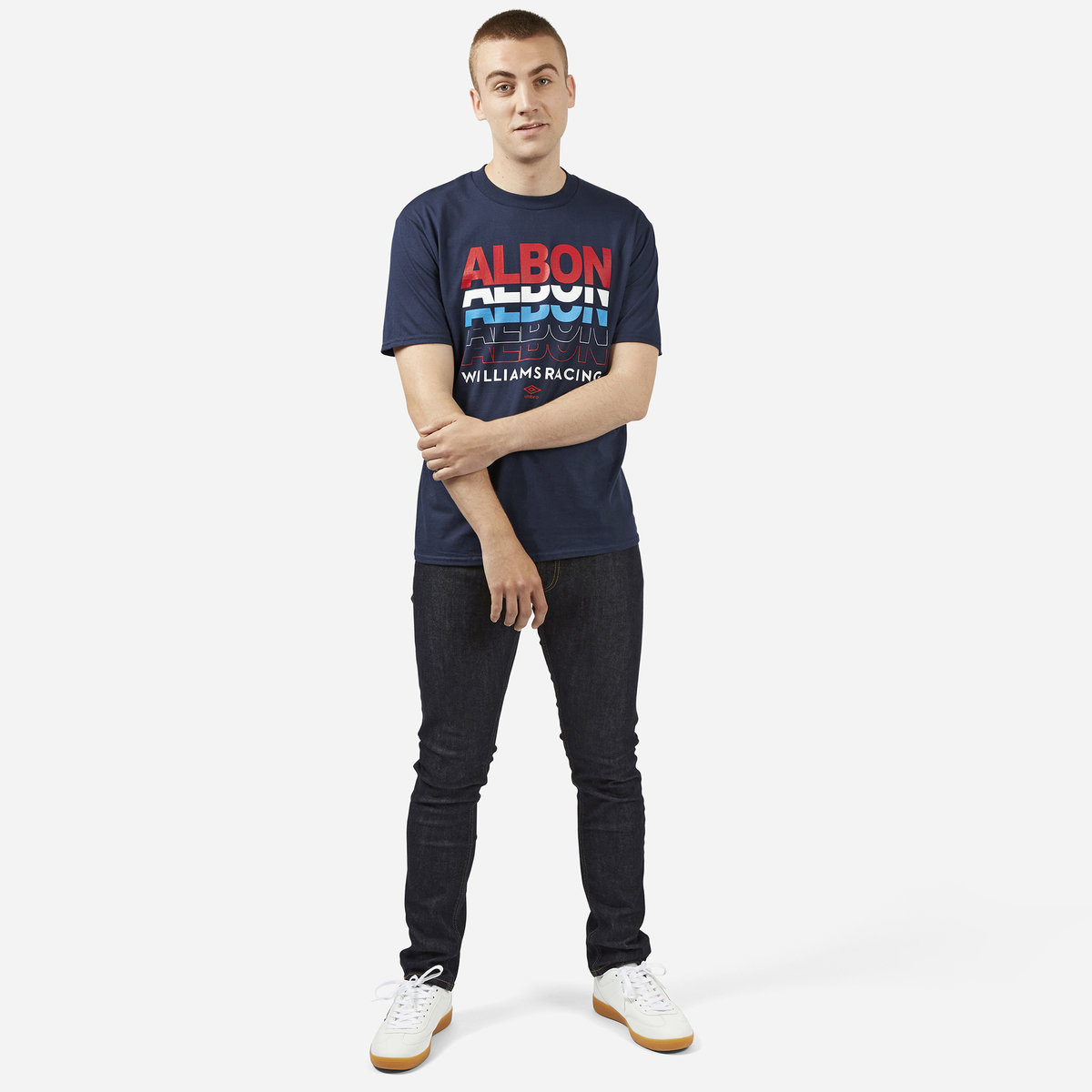 Navy Umbro Football Alex Albon - Know MY Name - Williams Racing Tee T Shirts | CA-64216