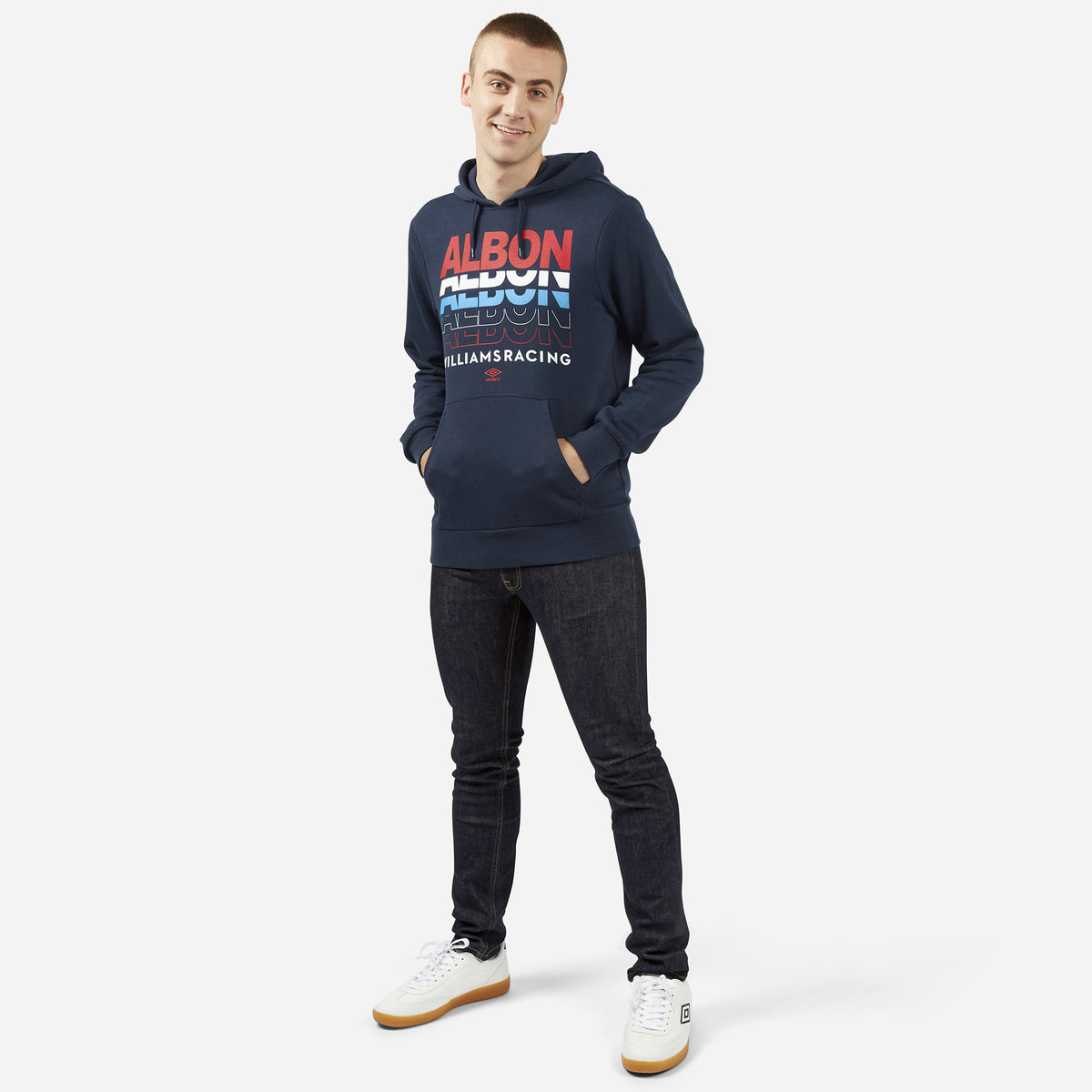 Navy Umbro Football Alex Albon - Know MY Name - Williams Racing Hoodie Hoodies | CA-95626