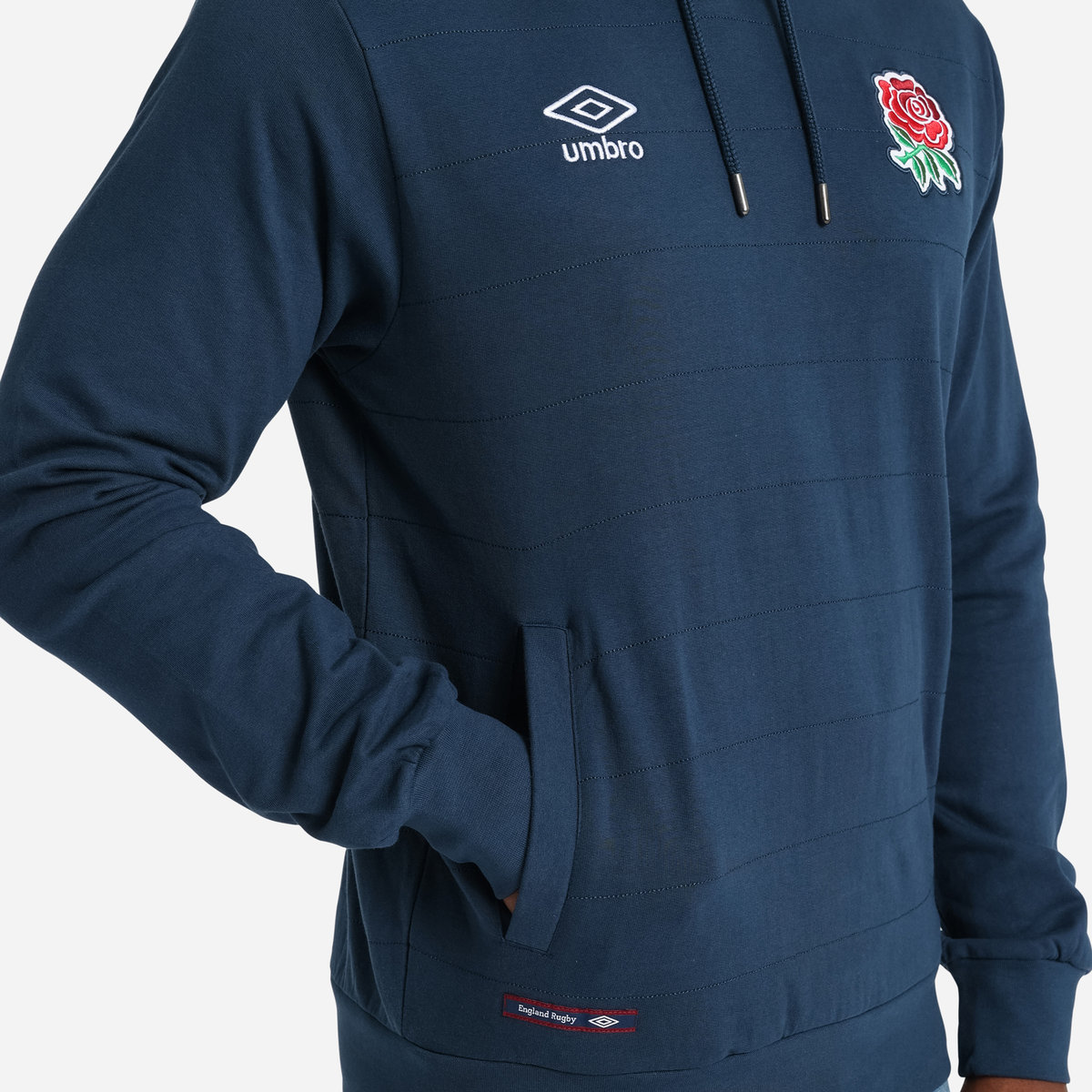 Navy Umbro Teamwear - Umbro England Rugby Football Classic Quilted Hoodie Hoodies | CA-81901