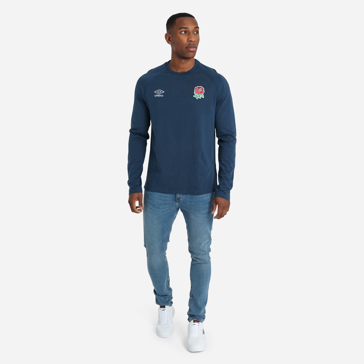 Navy Umbro Teamwear - Umbro England Rugby Football Classic Raglan Tee T Shirts | CA-22234