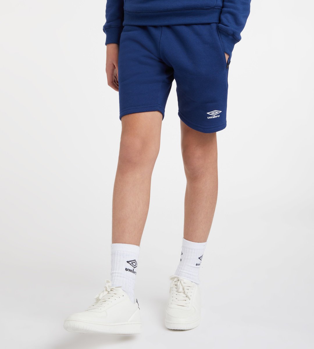 Navy / White Kids' Umbro Club Leisure Jog Short Junior Shorts | CA-57258